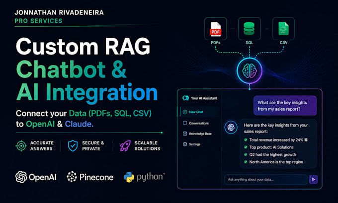 build a custom rag chatbot using openia, pinecome and python