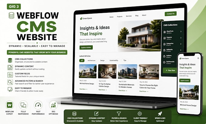 build a dynamic webflow cms website with collections