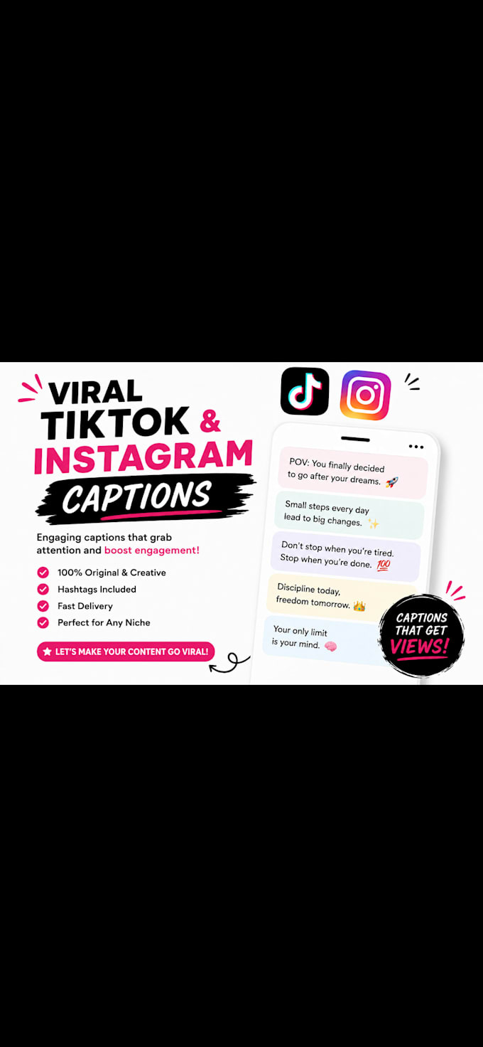 write viral tiktok and instagram captions