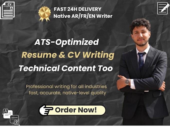 write technical content, resumes, cvs, and articles