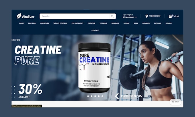 design private label supplement shopify store ecommerce supplement shopify store