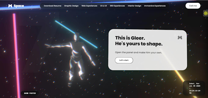 design and develop a custom 3d interactive website