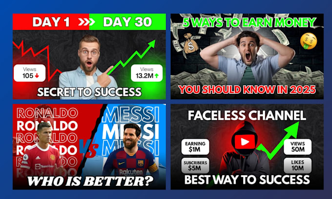 design high CTR youtube thumbnails for finance channels