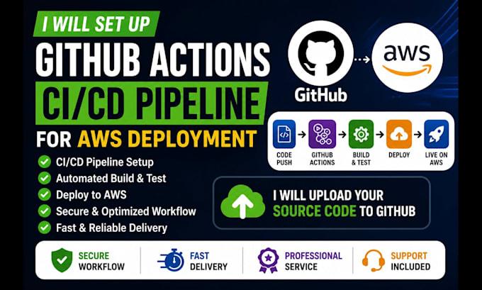 set up github actions ci cd pipeline for AWS deployment
