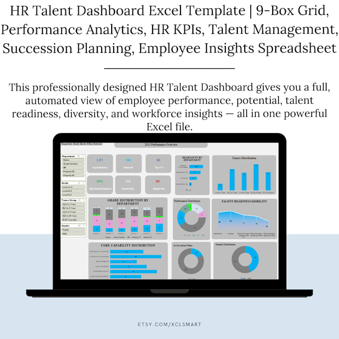 build an HR 9 box grid talent management dashboard