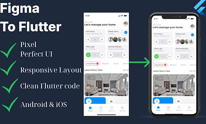 convert figma to flutter with responsive clean UI