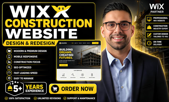 bulid real estate website property development website construction website wix