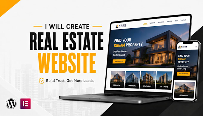 build a professional real estate and realtor website with property listings