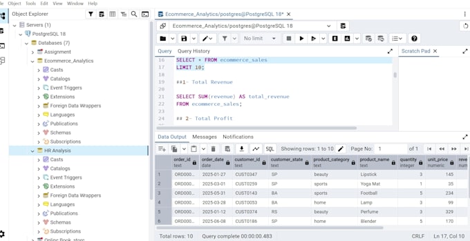write sql queries and analyze your database