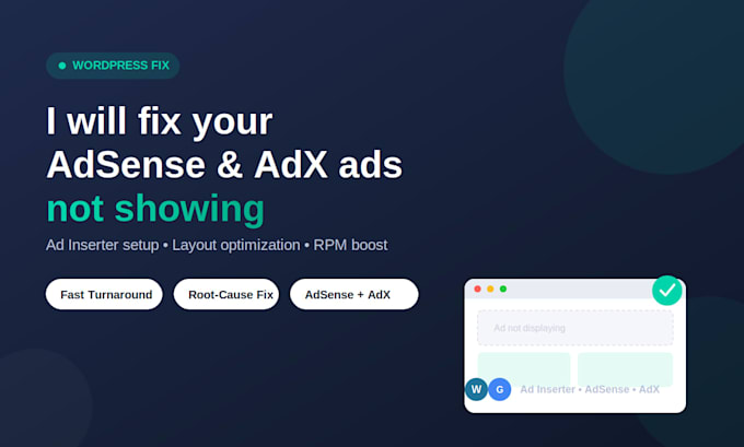 fix wordpress adsense adx ads not showing and optimize ad placement