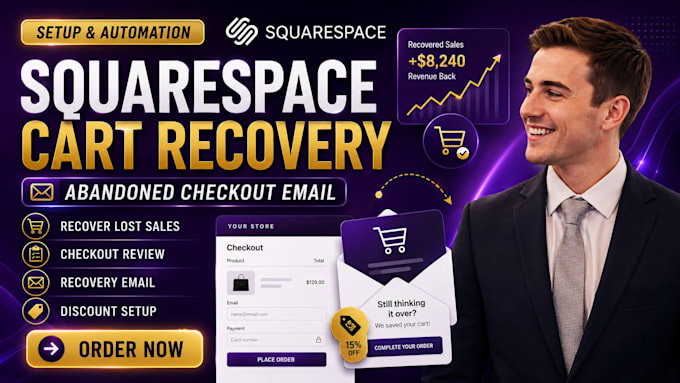 setup squarespace abandoned checkout recovery for lost ecommerce sales