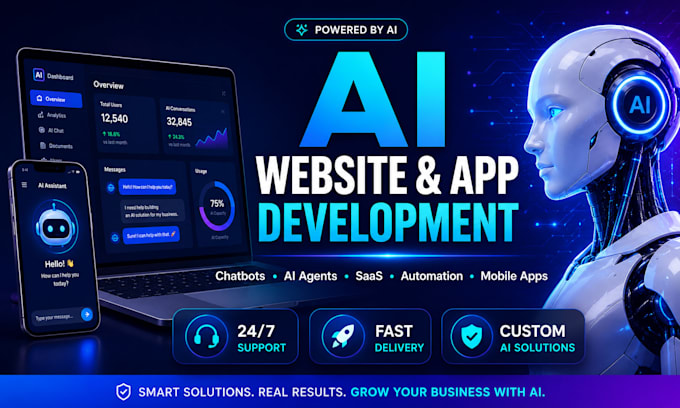 build ai mobile app for both android and ios, ai website, ai app, chatbot