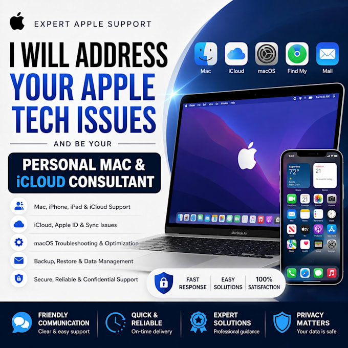 address your apple tech issues and be your personal mac and icloud consultant