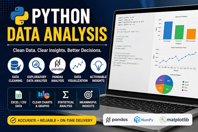 analyze data using python, pandas, and create visualizations