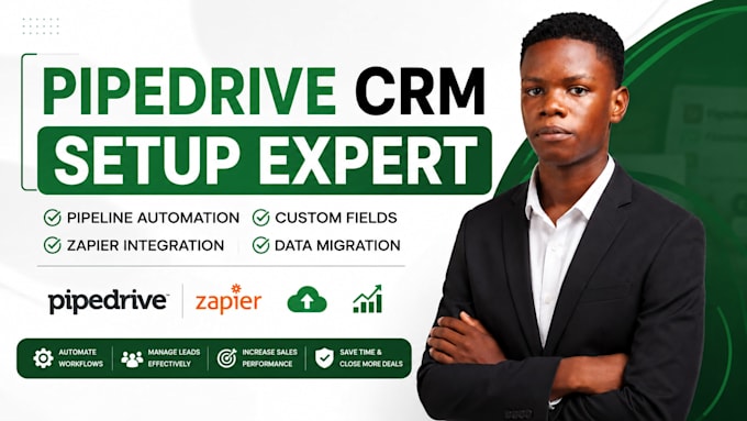 pipedrive crm expert pipeline automation custom field zapier, data integration