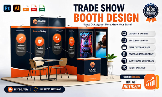 create high quality backdrop and trade show booths