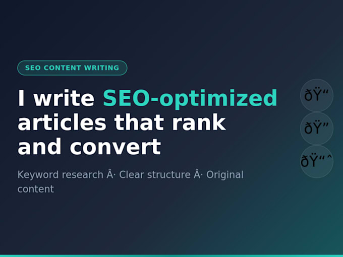 write SEO optimized blog articles and website content