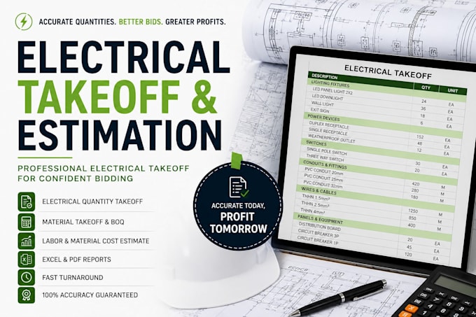 do electrical takeoff, material estimation and boq