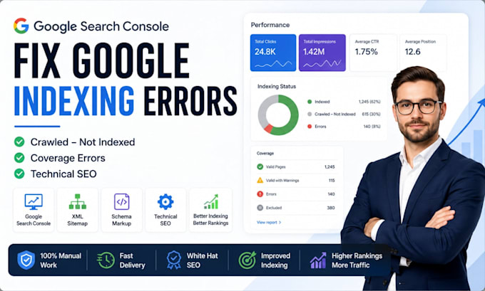 fix google search console crawled not indexed, coverage errors and technical SEO