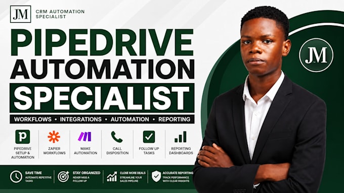pipedrive automation expert zapier make workflow call follow up task, reporting