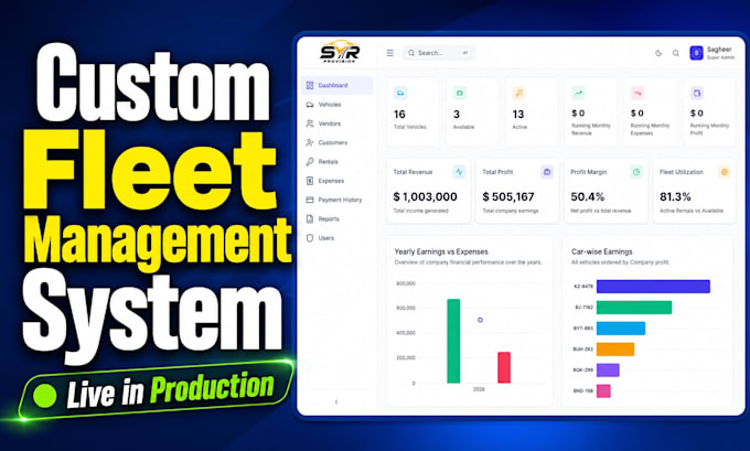 build ai driven custom erp and fleet management software developer