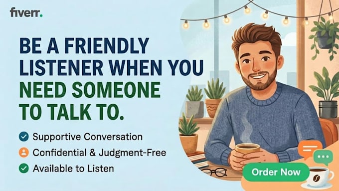 be a friendly listener when you need someone to talk to