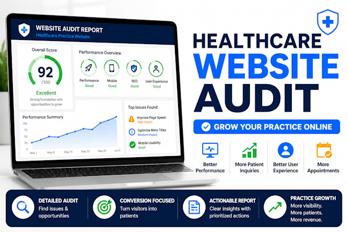 do healthcare website audit patient conversion, revenue optimization specialist