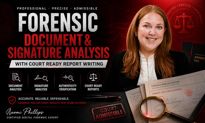 do forensic document and signature analysis with court ready report