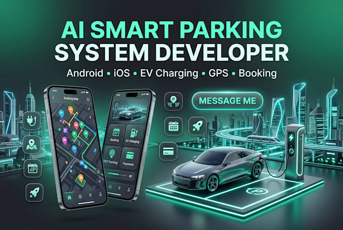 build ai smart parking system, ev charging, android car parking and gps tracking