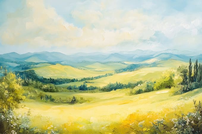 create landscape oil painting art