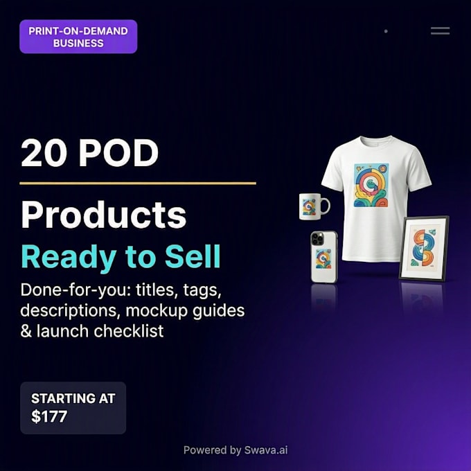 build your printify pod business with 20 products