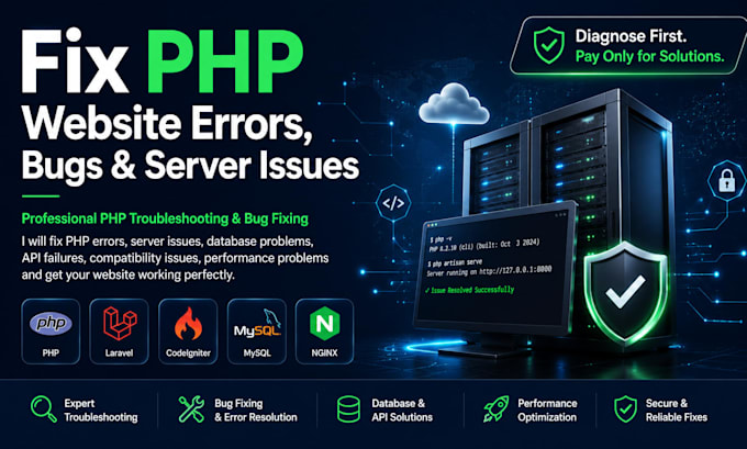 fix PHP website errors, bugs and server issues