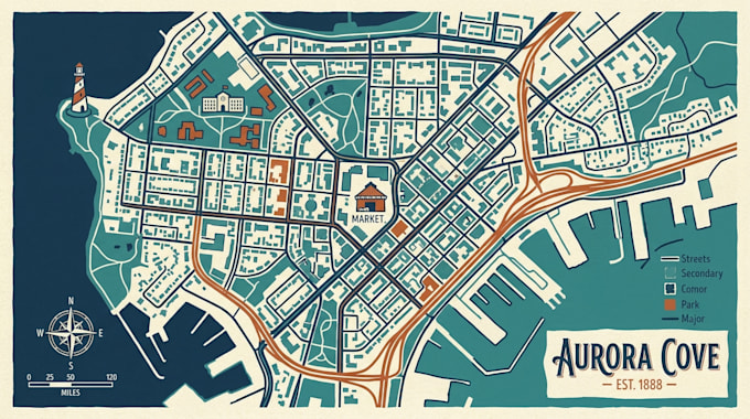 design unique vector map illustration or professional street map