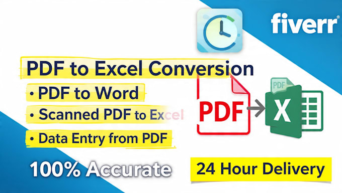 convert PDF to excel with fast delivery