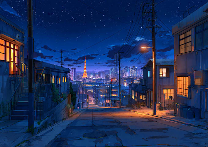 make anime backgrounds and environment art