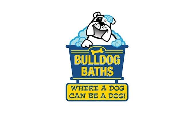 design vibrant bulldog baths business logo