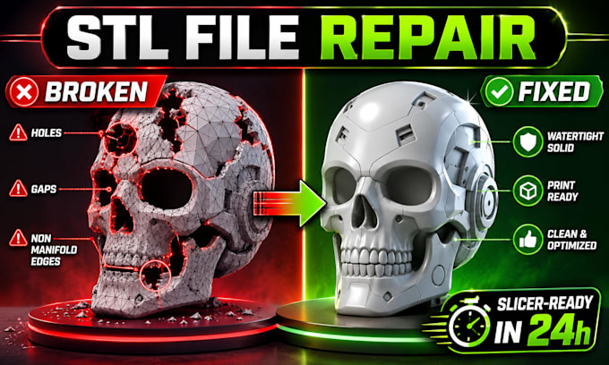 repair stl files and fix 3d model for 3d printing