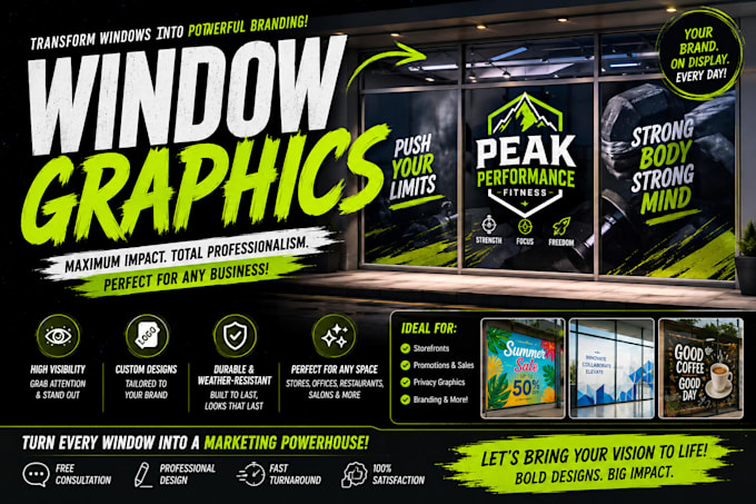 design window graphics, decals, storefront signage