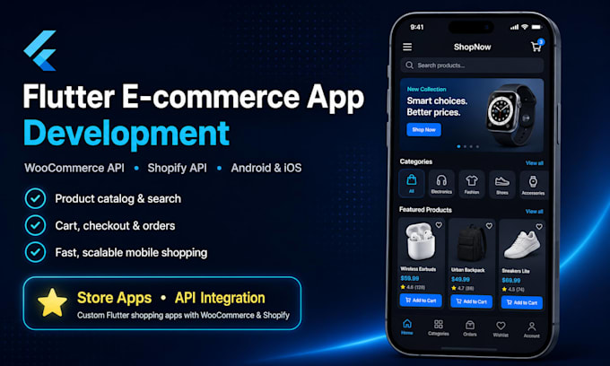 ecommerce app with woocommerce or shopify api