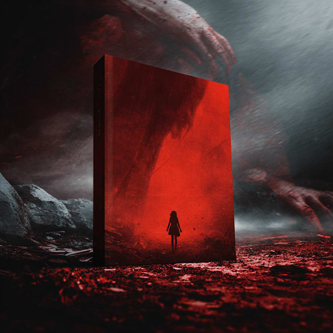 design a dark horror book cover illustration