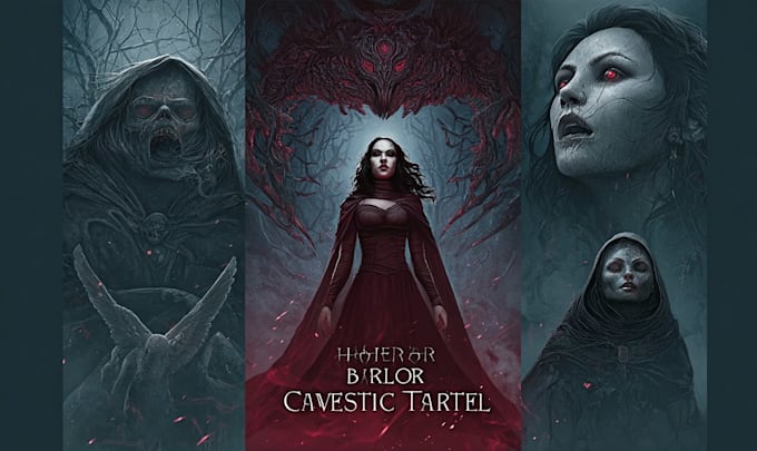 design a professional horror book cover illustration