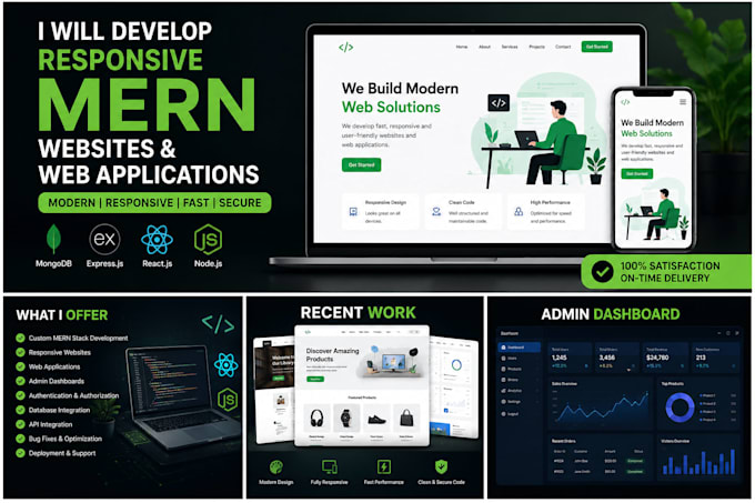develop responsive mern websites and web apps