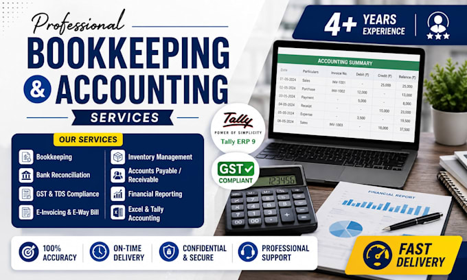 do bookkeeping, gst, tds, and accounting