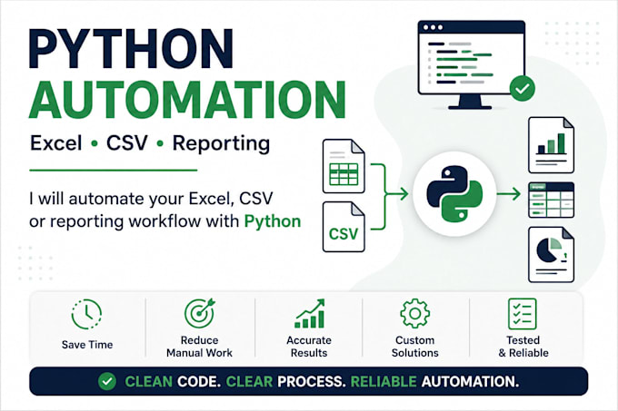 automate your excel, CSV or reporting workflow with python