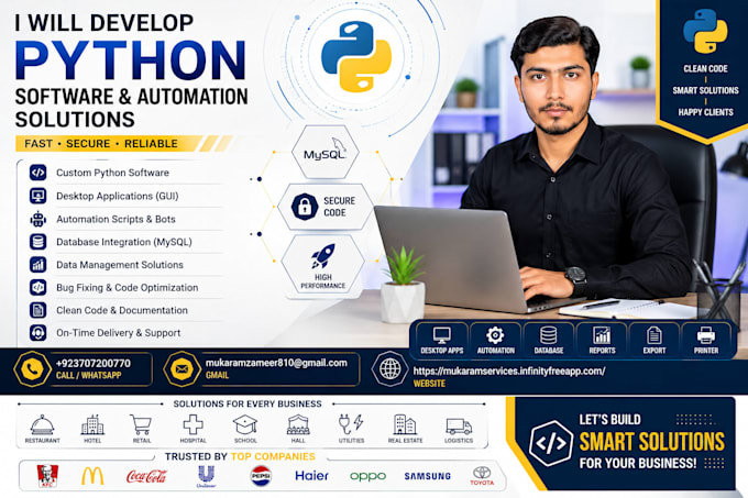 build custom python software and automation scripts
