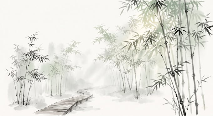 chinese ink painting and watercolor art