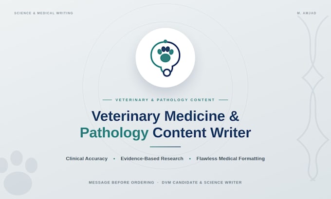 write expert articles on veterinary medicine and pathology