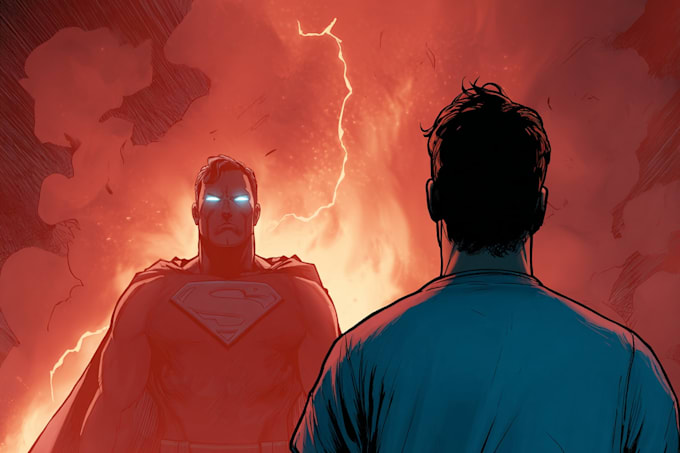 create custom space superhero comic book art