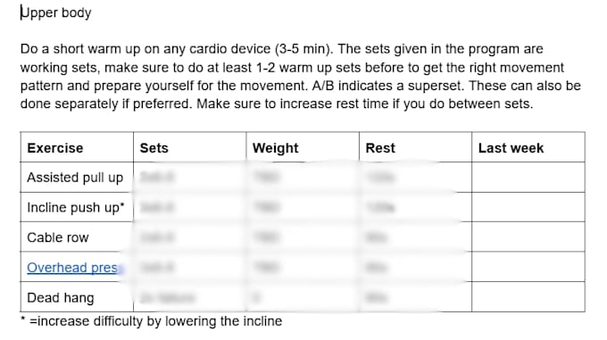 create a custom, tailored to you, strength training program