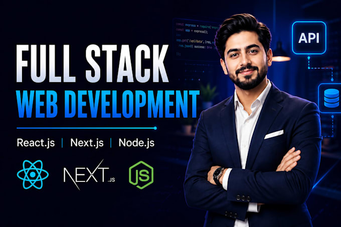 develop a custom full stack website using react next js and node js